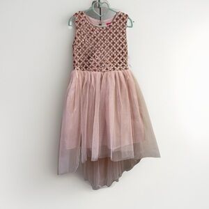 Zuni’s Girl Sz 7 To 8 Blush And Rose Gold Party Dress Sleeveless Mesh Tulle